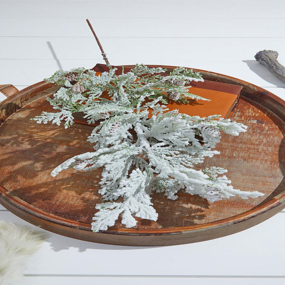 Snow Cedar Spray 24 Inch Christmas Tree Greenery Decoration