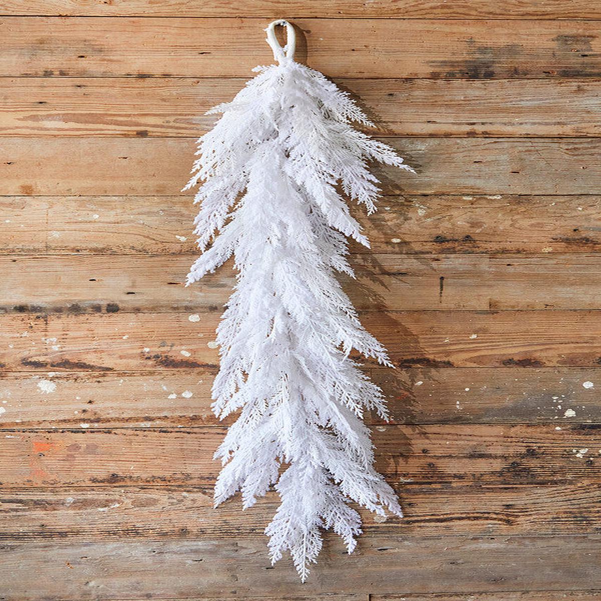 Snowy Cedar Christmas Garland 48Inch Winter Decor