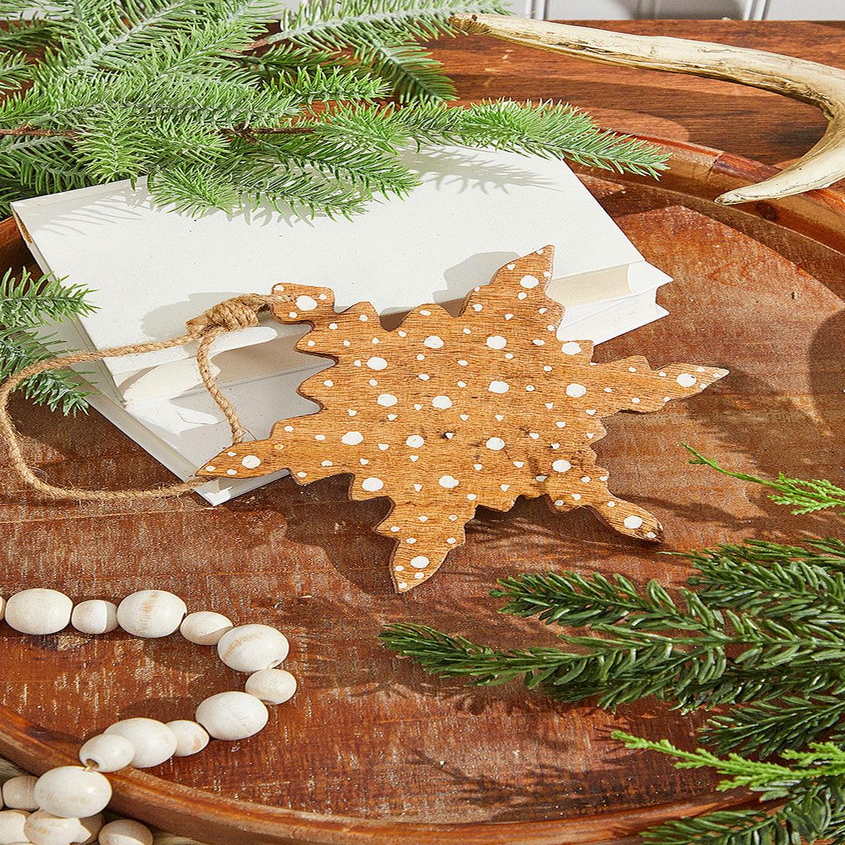 Wood Star Christmas Ornament 8 Inch Rustic Farmhouse Tree Decor