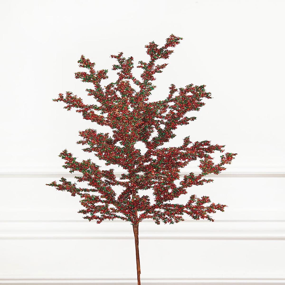 29 Inch Red and Green Glitter Berry Spray Christmas Tree Decor