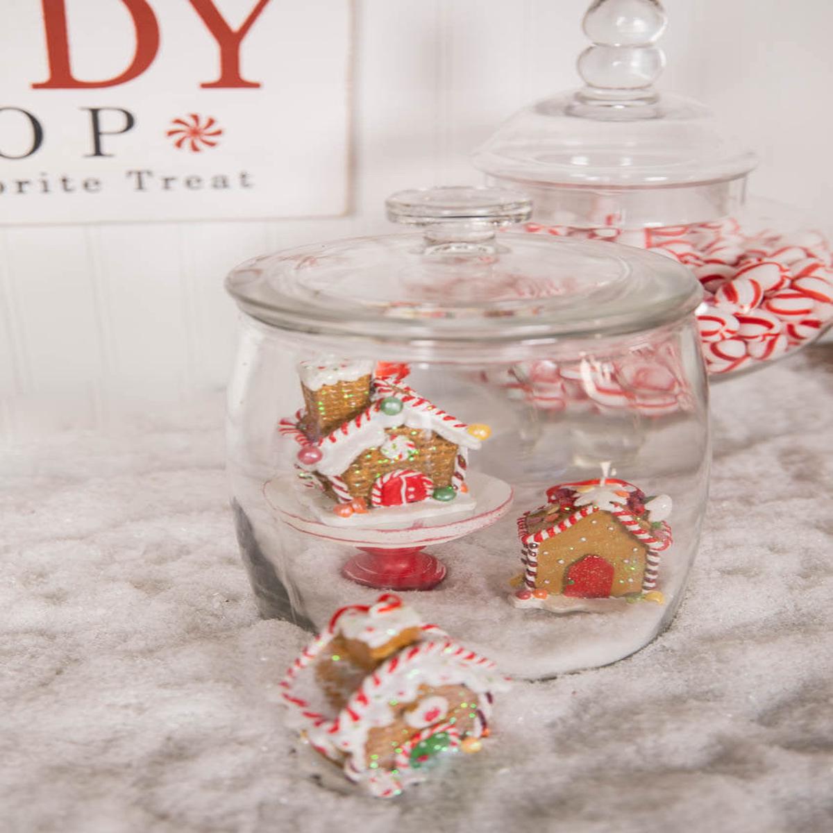 3.5 Inch Resin Gingerbread House Christmas Ornament Decorative Holiday Accent