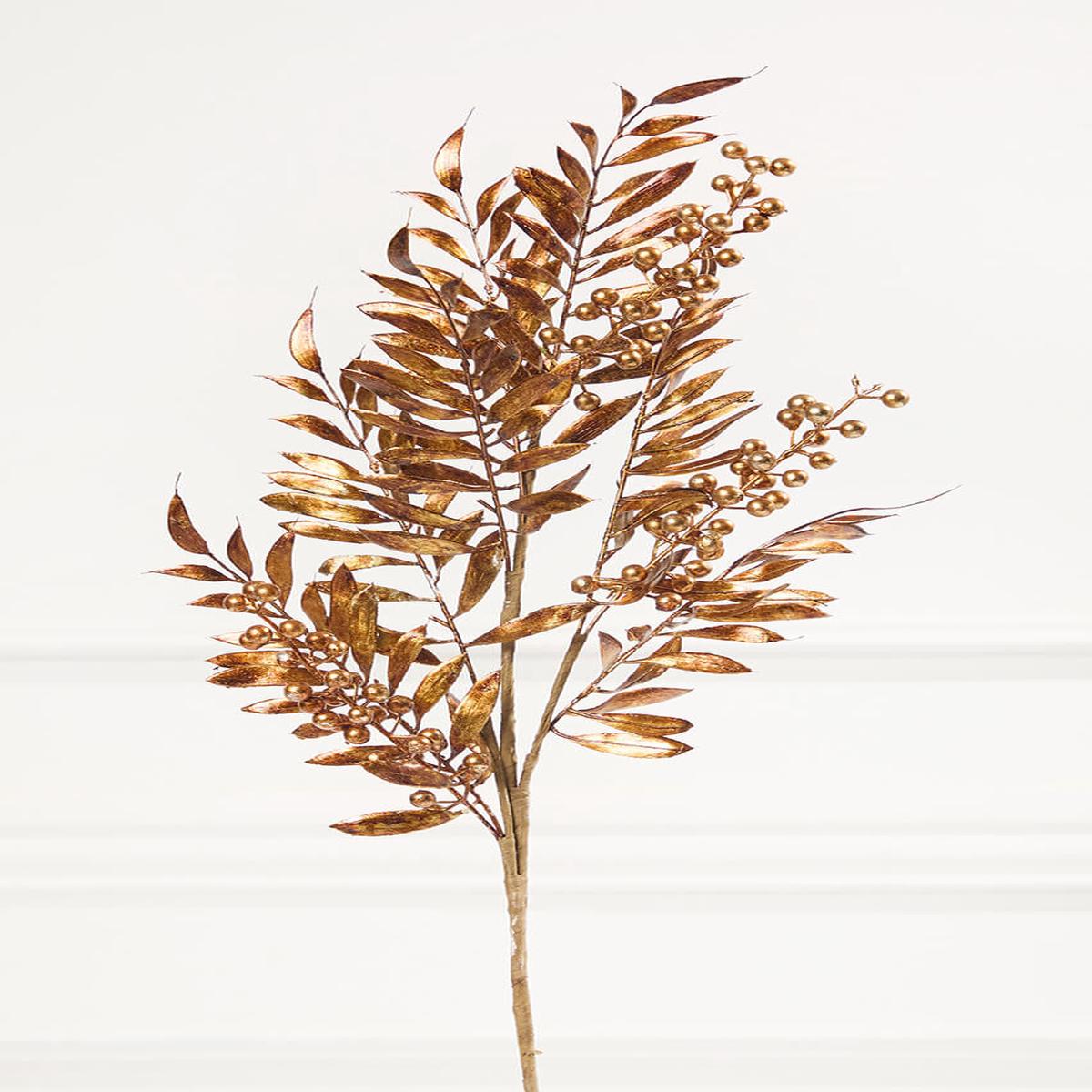 30 Inch Antique Gold Pepperberry Stem