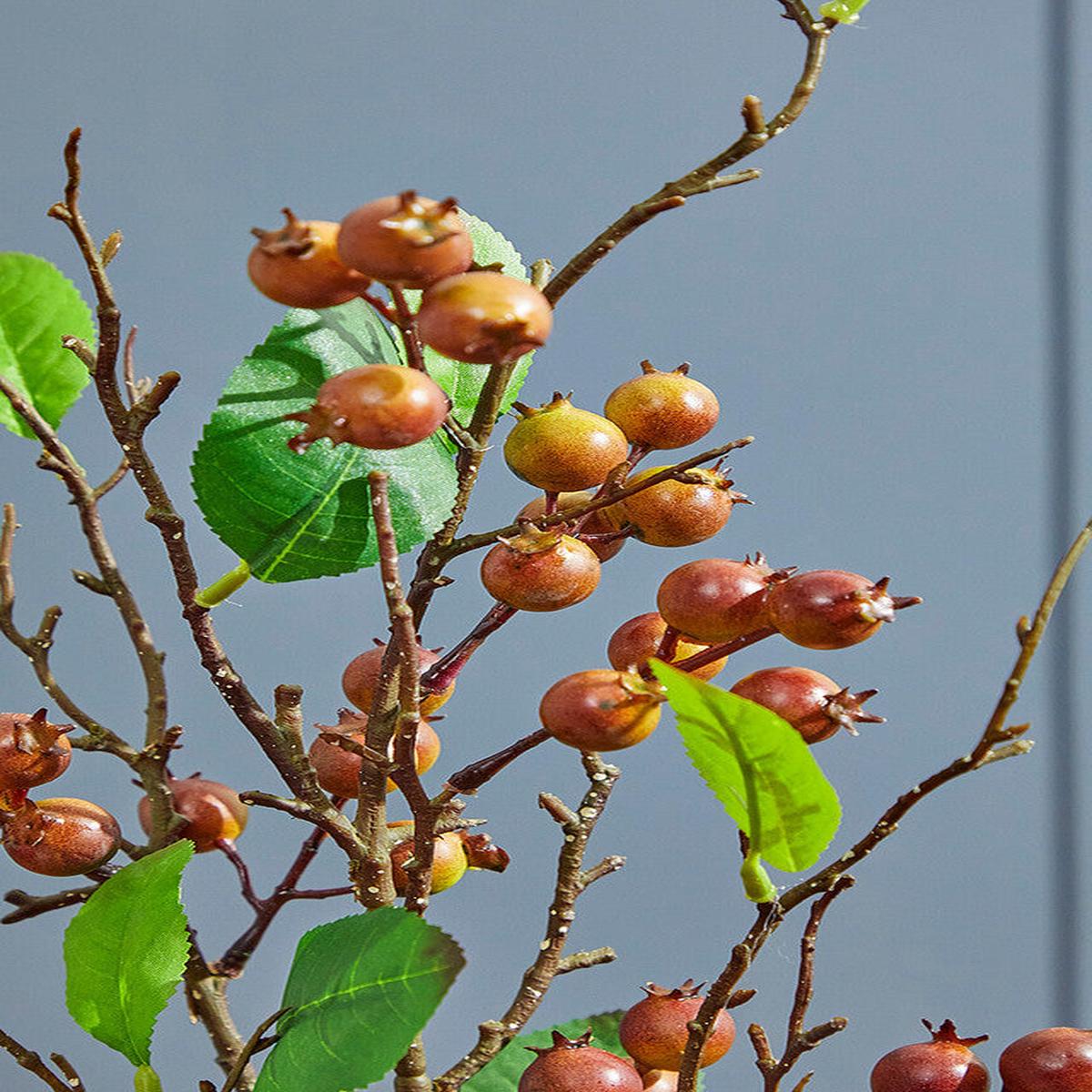 32 Inch Berry Branch Spray  Chestnut | Warm Rustic Charm for Cozy Seasonal Dcor