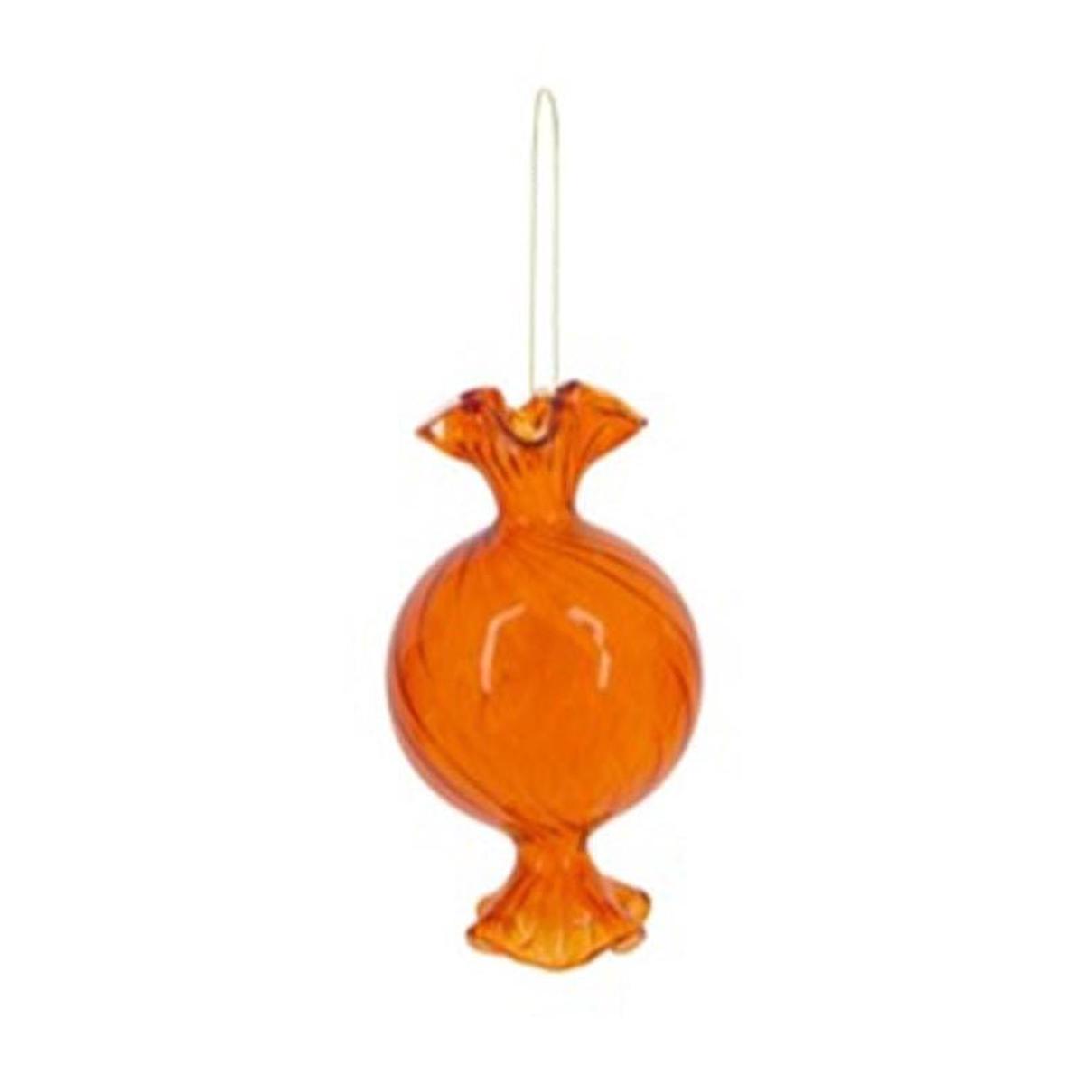 Orange Glass Candy Hanging Decoration  Festive Bauble Ornament