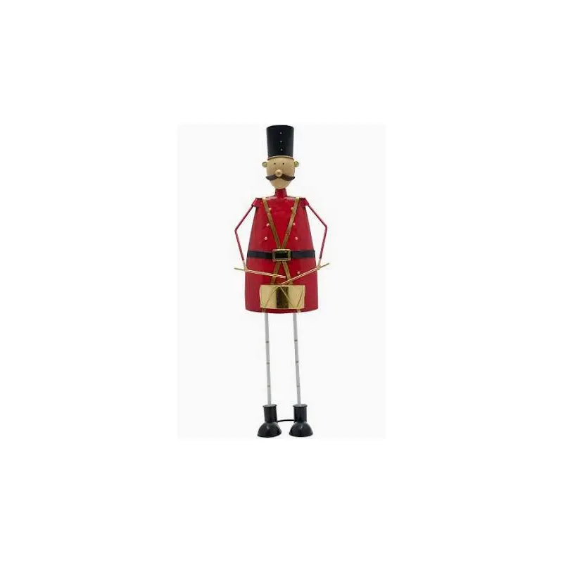 Red Metal Nutcracker Drummer