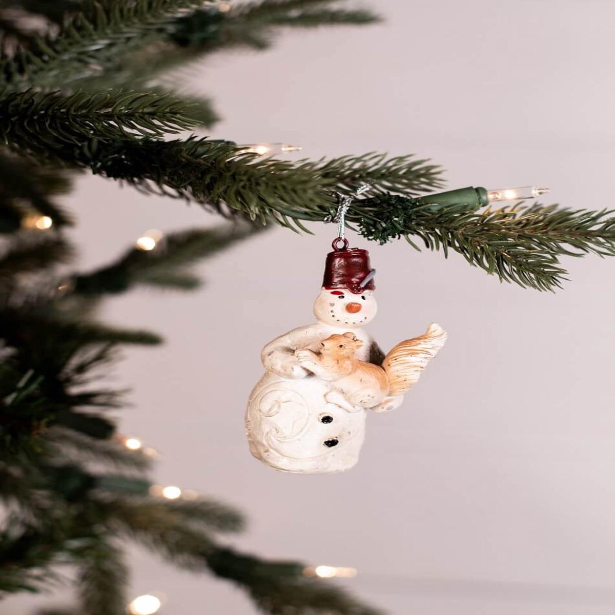 Resin Snowman Christmas Ornament 3x2 Inch Festive Tree Decor