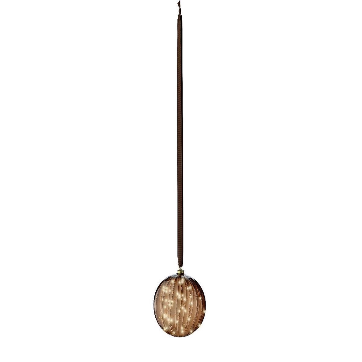 Rust Brown LED Hanging Ball Decoration