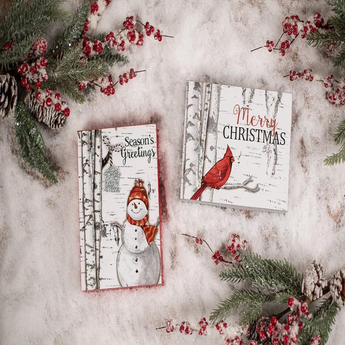 Snowman / Cardinal Christmas Block