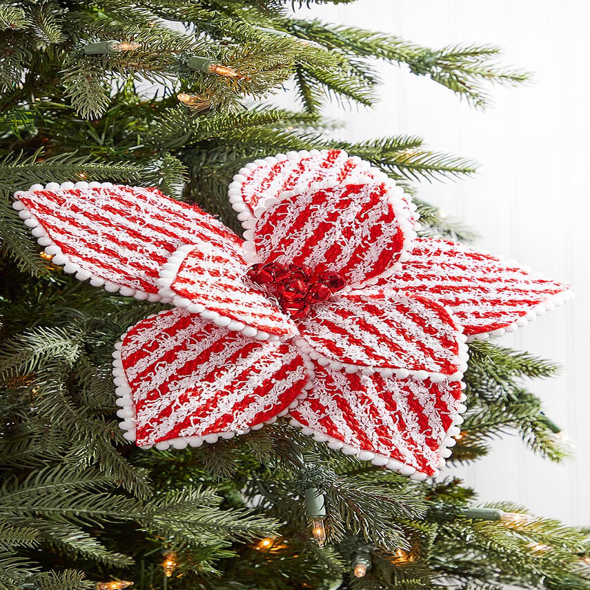 22 Inch Red & White with Cotton Ball Edge Stem