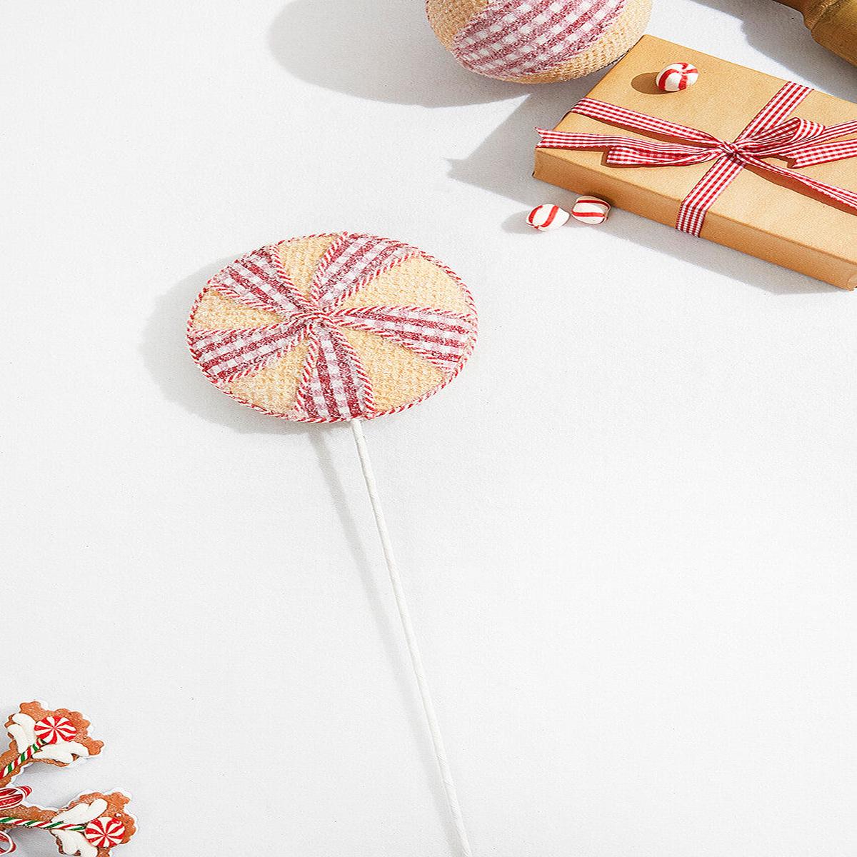 23 Inch Red and White Waffle Peppermint Spray