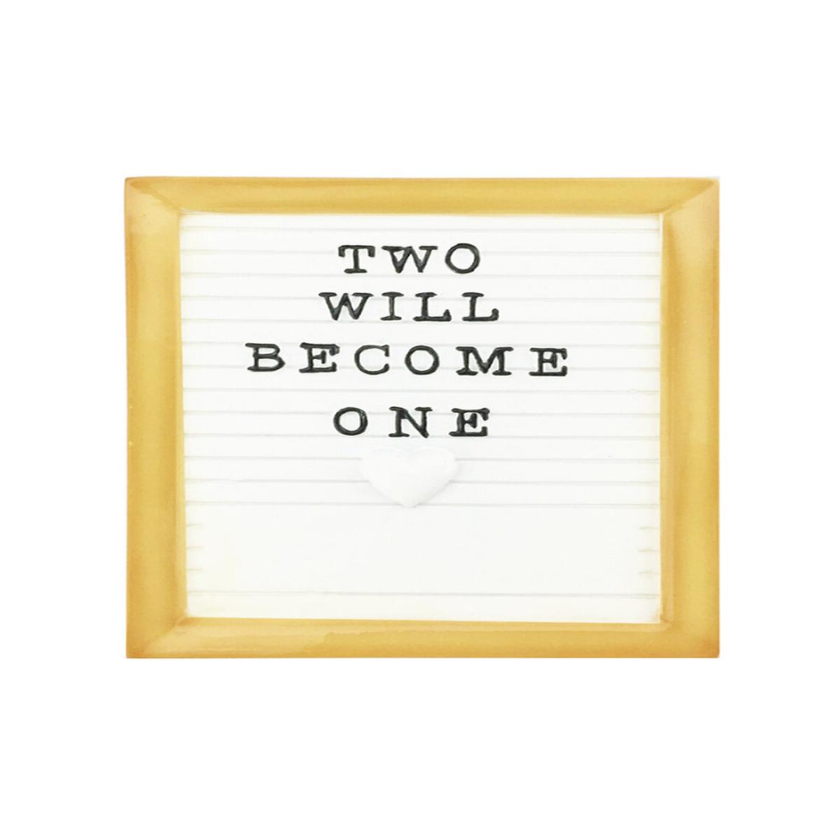 3.5 Inch Two Will Become One Letter Board Customizable Christmas Ornament Keepsake