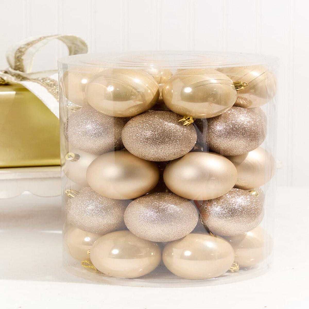 3 Inch Pearl Shatterproof Ornament Set