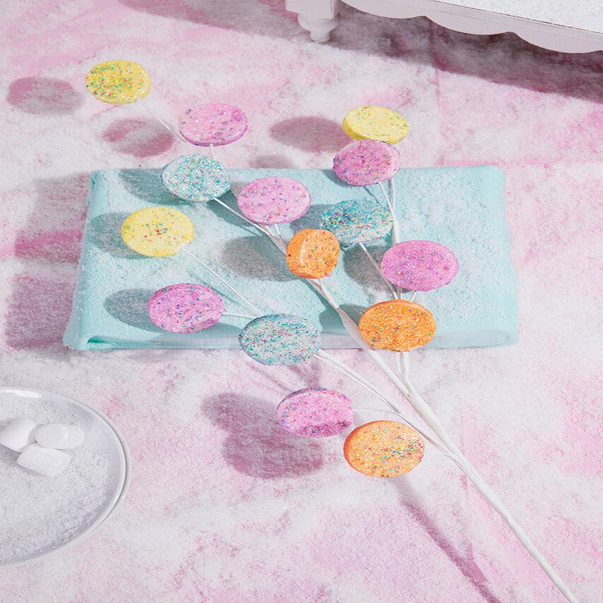 31 Inch Pastel Glitter Disc Spray  Soft Sparkle Magic for Whimsical Holiday Dcor