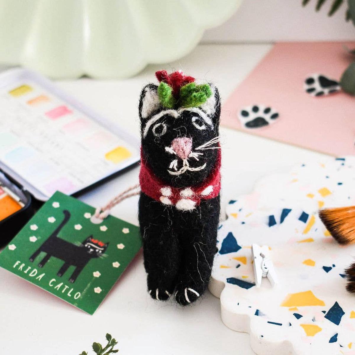 Niaski Frida Catlo Felt Decoration  Handmade Fair Trade
