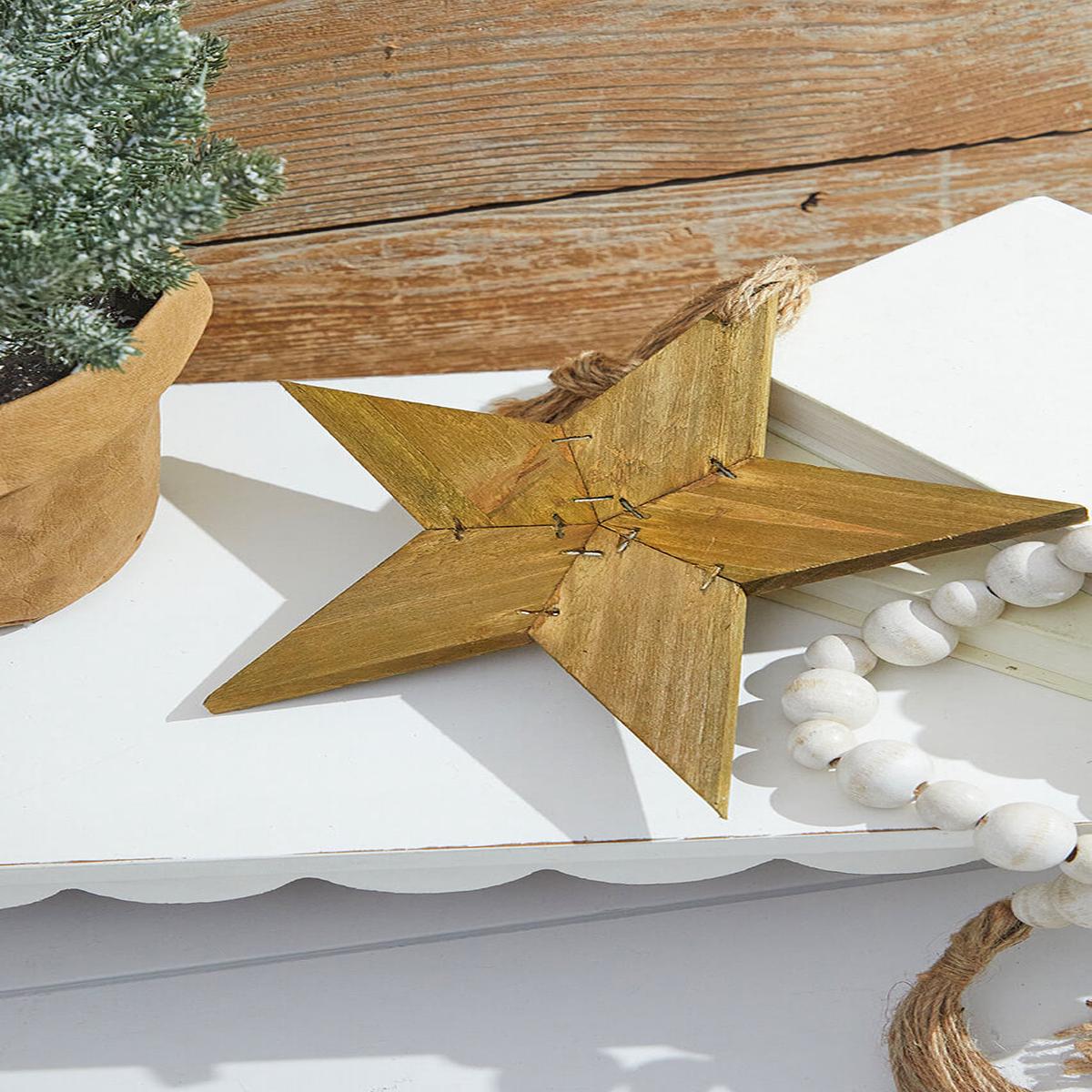 Reclaimed Wood Star Ornament 9 Inch Rustic Farmhouse Christmas Decor