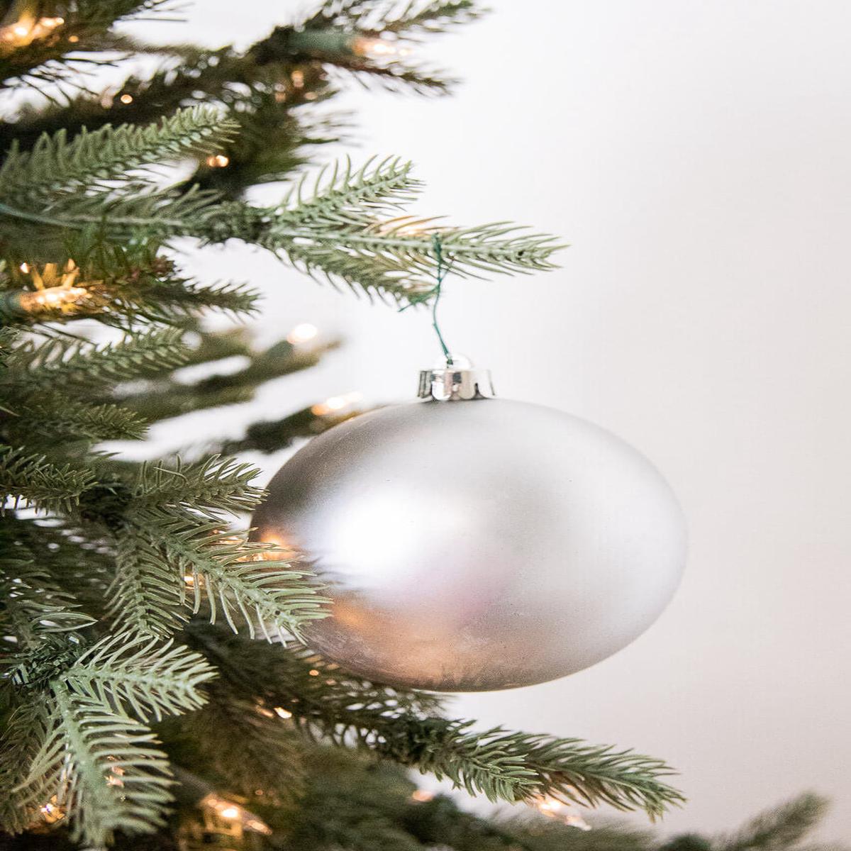 Silver Shatterproof Ornaments 3.9 Inch Set of 4 Decor