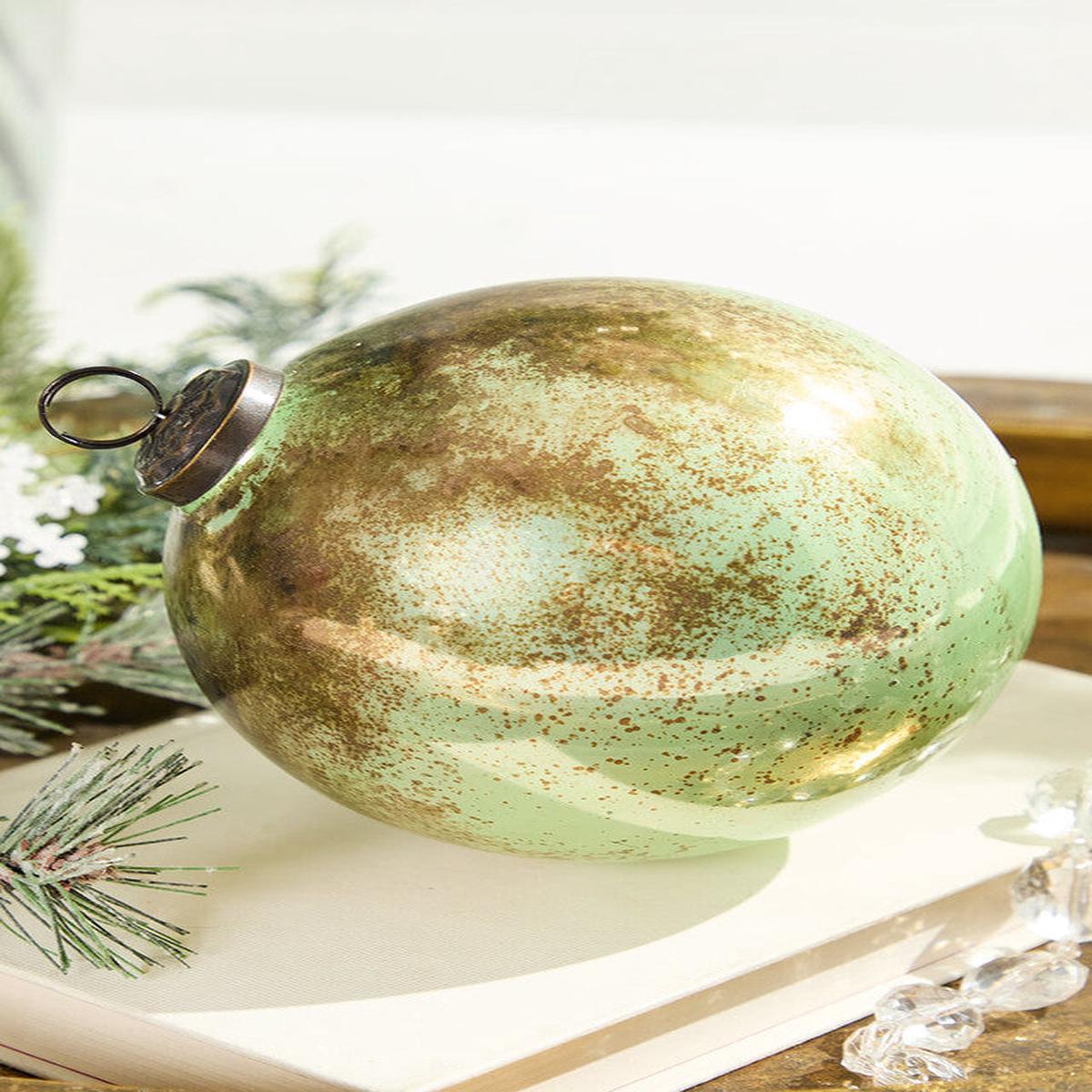Spruce Antique Glass Ball Ornament 5 Inch Christmas Decor