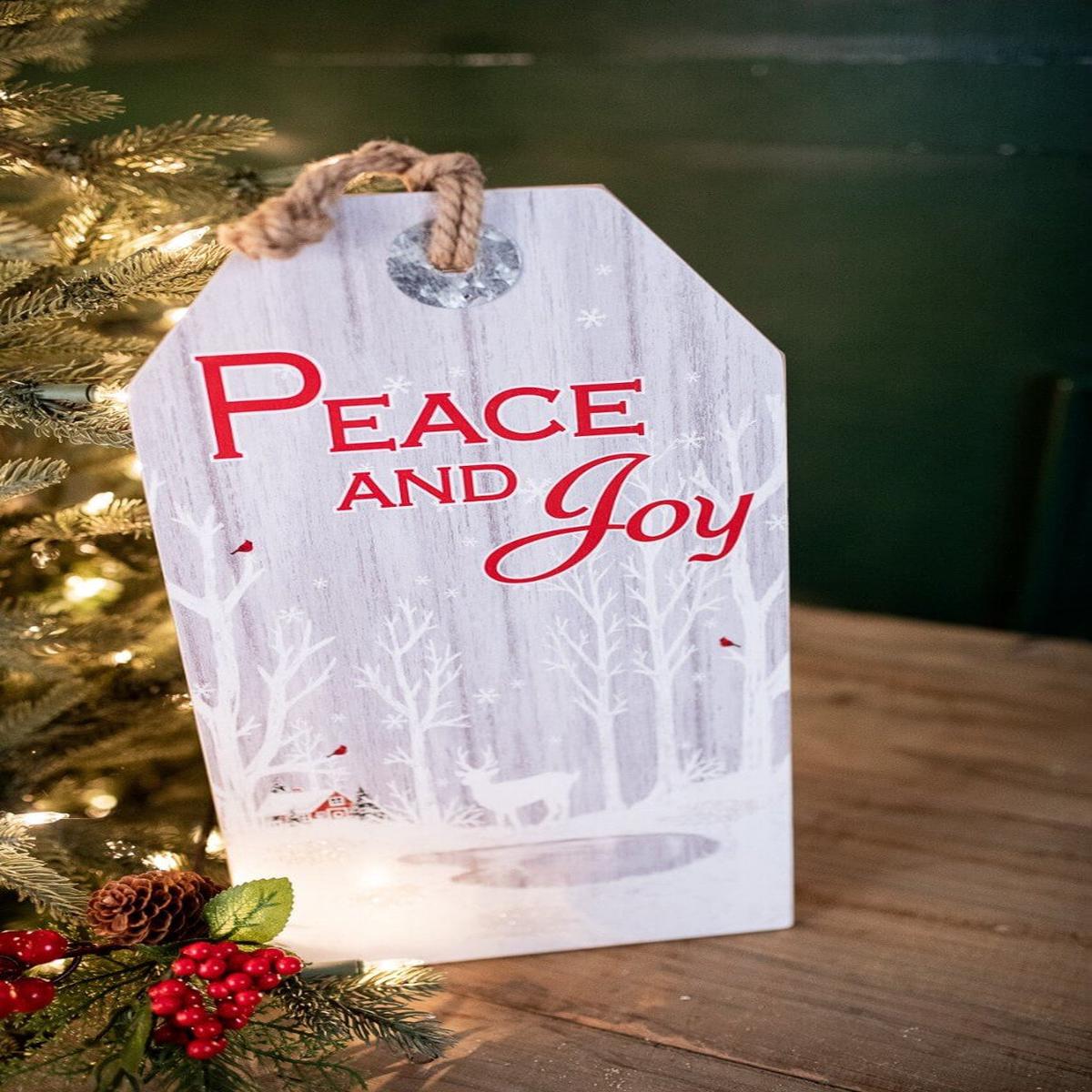15.75 Inch Wood Holiday Hanging Sign