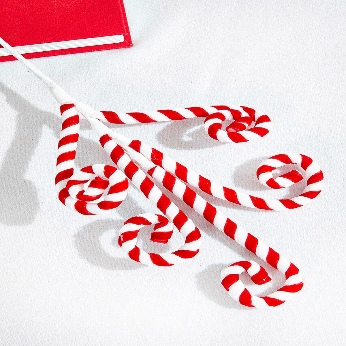 24 Inch Red White Peppermint Swirl Spray Festive Holiday Decor