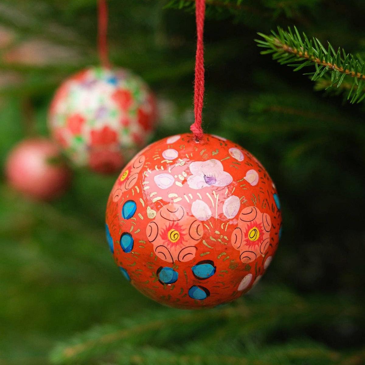 Scarlet Red and Blue Bauble