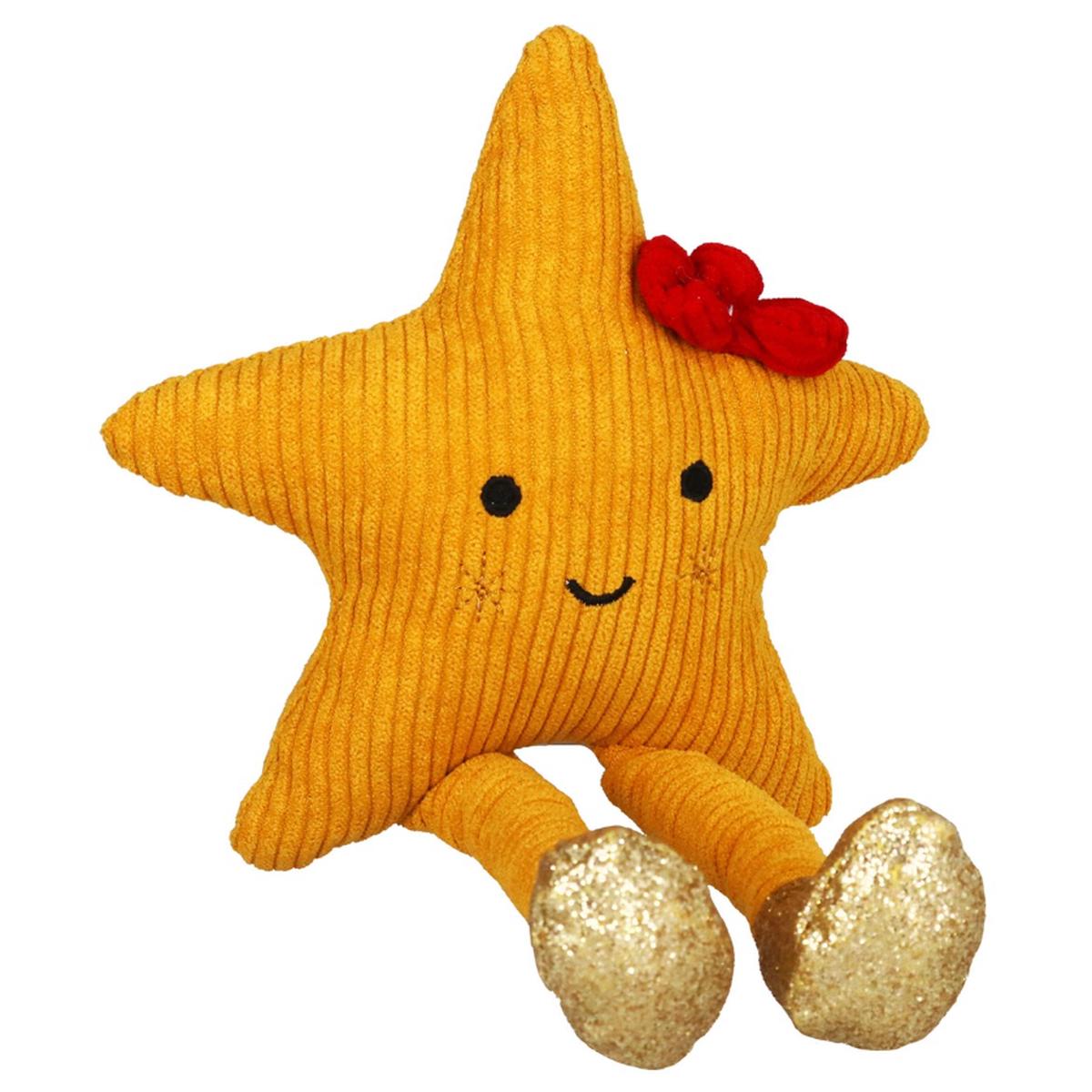 Yellow Star with Red Bow Shelf Sitter