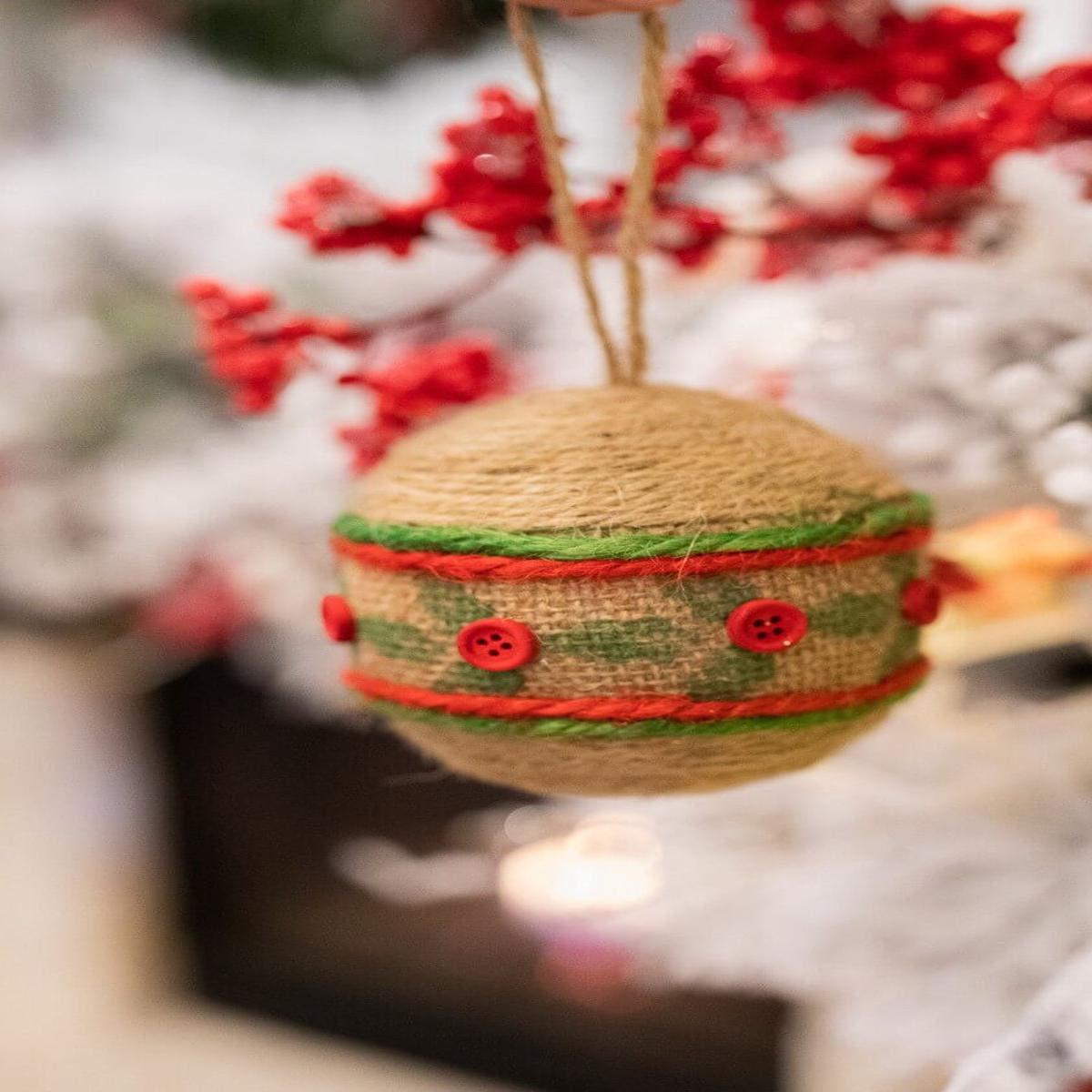 10 Cm Natural Jute Ball Christmas Ornament
