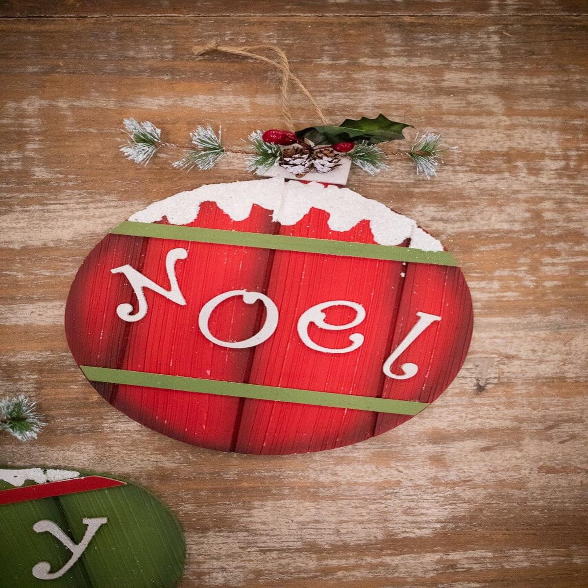 10 Inch Deco Joy/Noel Ornament Decorative Christmas Hanging Ornament
