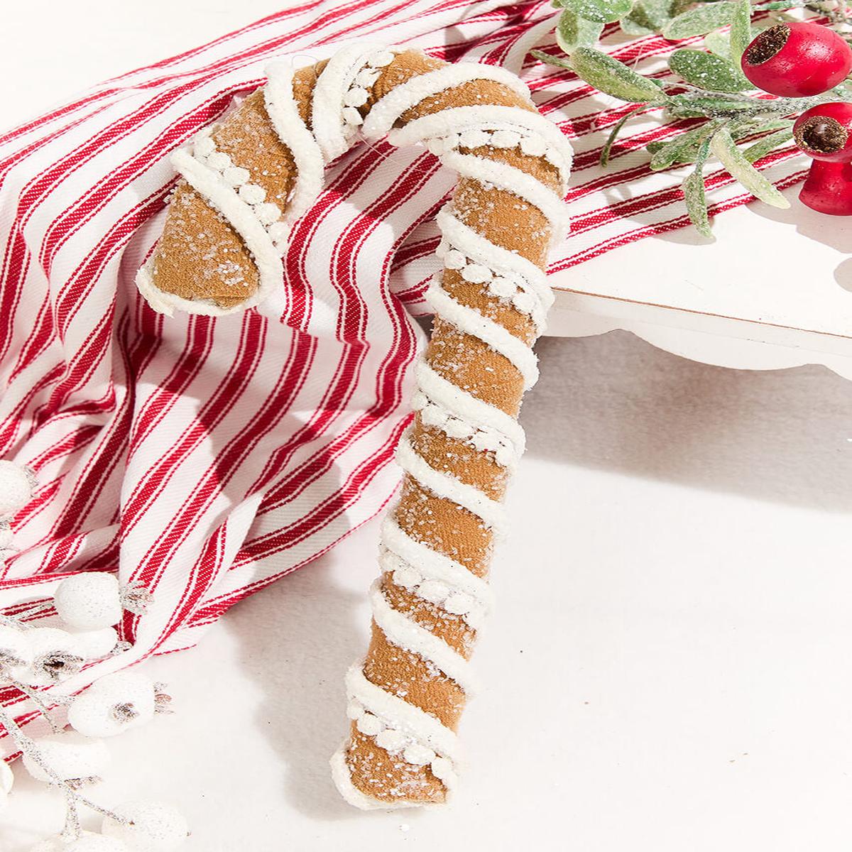 12 Inch Gingerbread Candy Cane Ornament