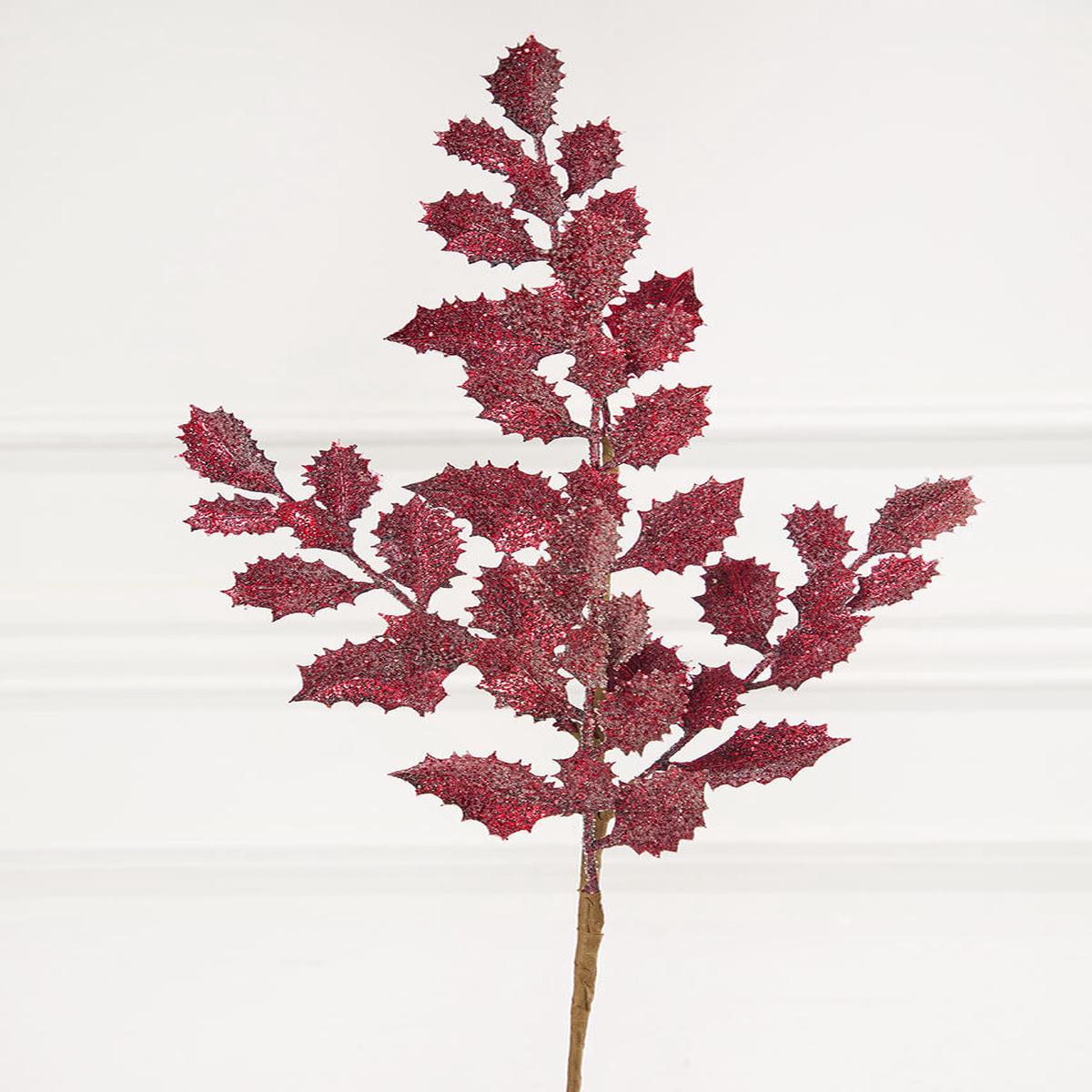 23 Inch Burgundy Shimmer Metallic Holly