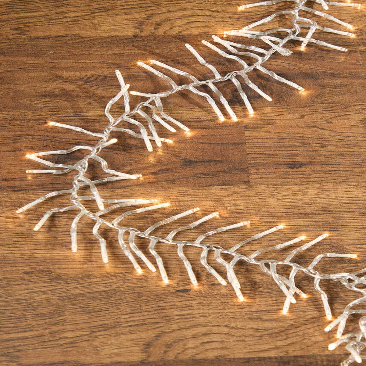 25' Platinum Elite Cluster Lights 760 LED Warm White Clear Cord Holiday String Lights