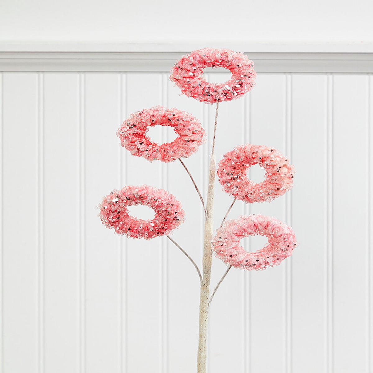 27 Inch Pink Iced Candy Donut Spray
