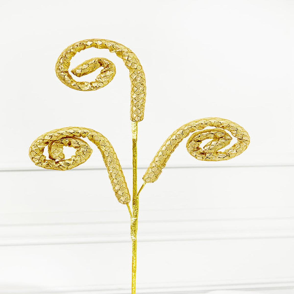 28 Inch Gold Spiral Curly Sequin Spray Christmas Decor Accent