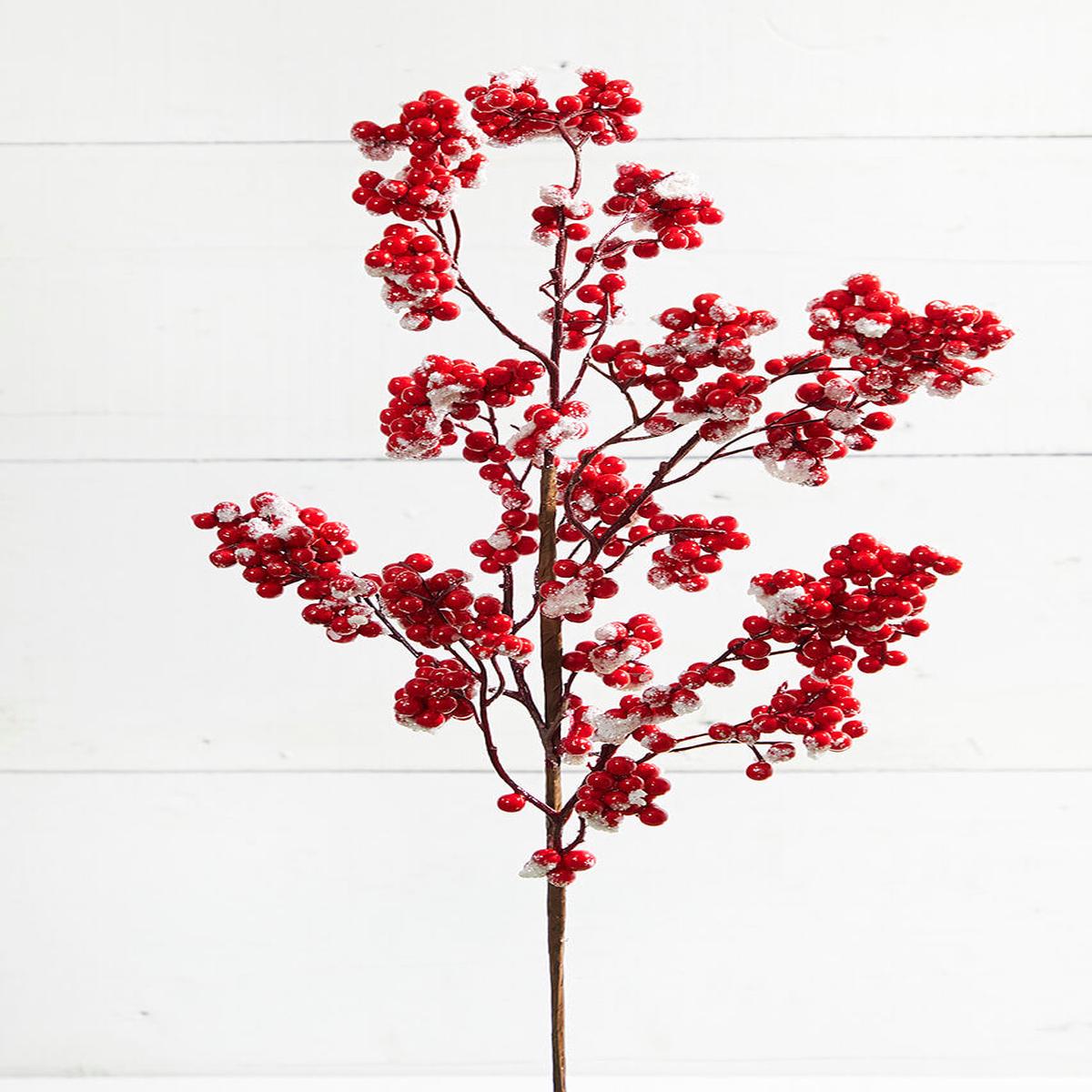 30 Inch Red Snow Berry Christmas Spray