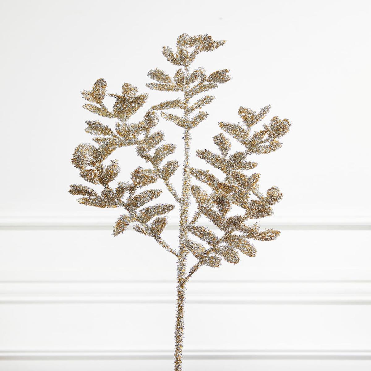 32 Inch Acanthus Leaves Platinum Christmas Spray