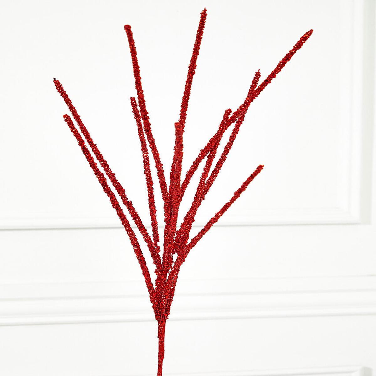 32 Inch Red Mini Glitter Berry Grass Christmas Spray Decorative Floral Pick