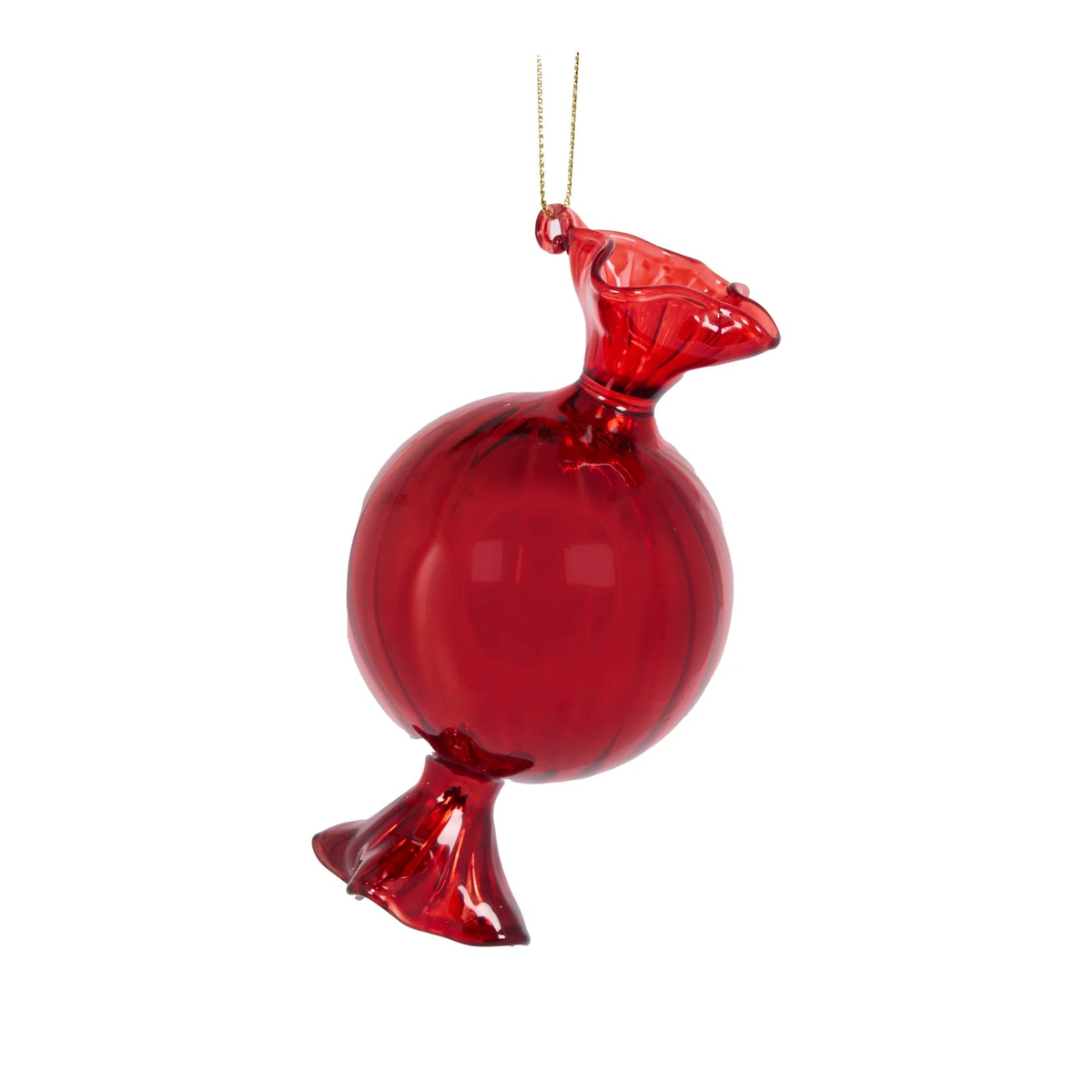 Red Glass Candy Hanging Decoration  Festive Bauble Ornament