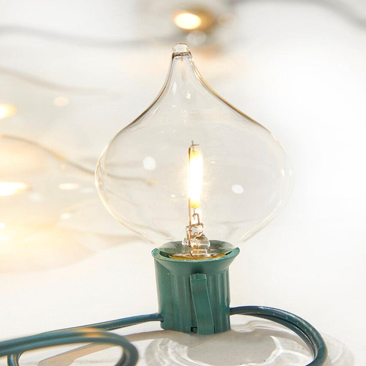 128 Inch LED Retro Kismet Light Strand X8 Clear Vintage Style Christmas String Lights Warm White Holiday Decor