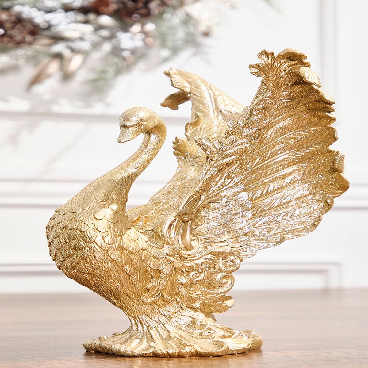 14 inch Resin Royal Swan Christmas Decor