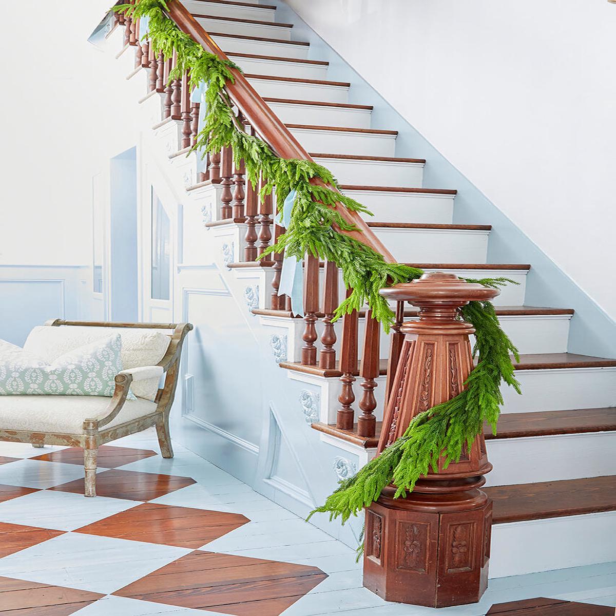 192 Real Touch Norfolk Pine Garland Extra Long Luxury Christmas Mantel Staircase Dcor