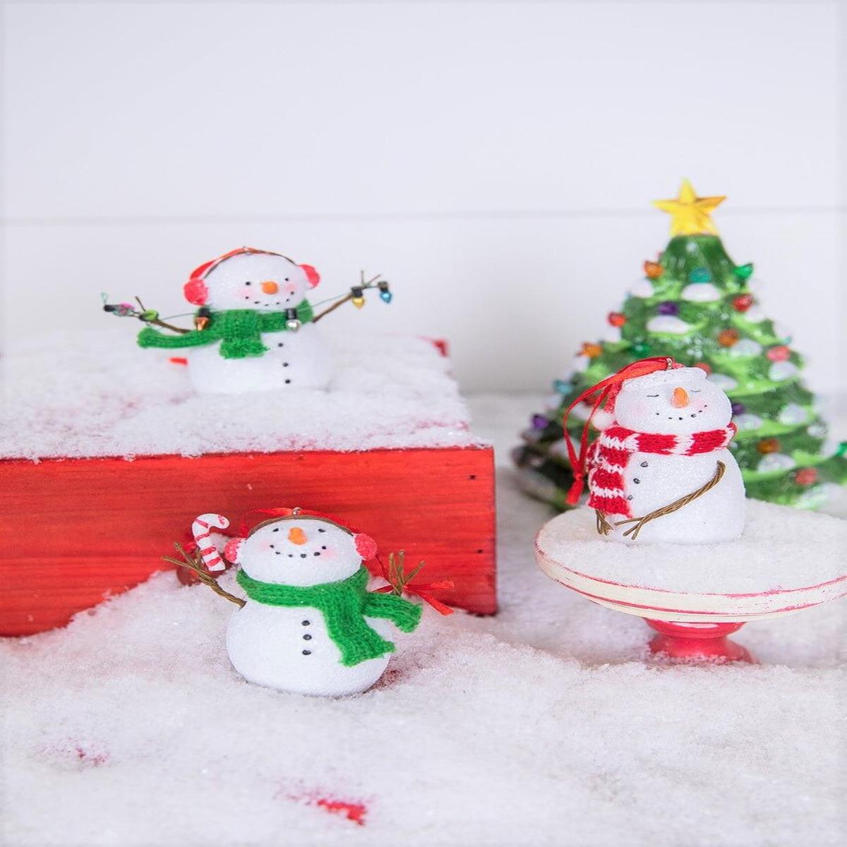3 Inch Resin Snowman with Scarf
