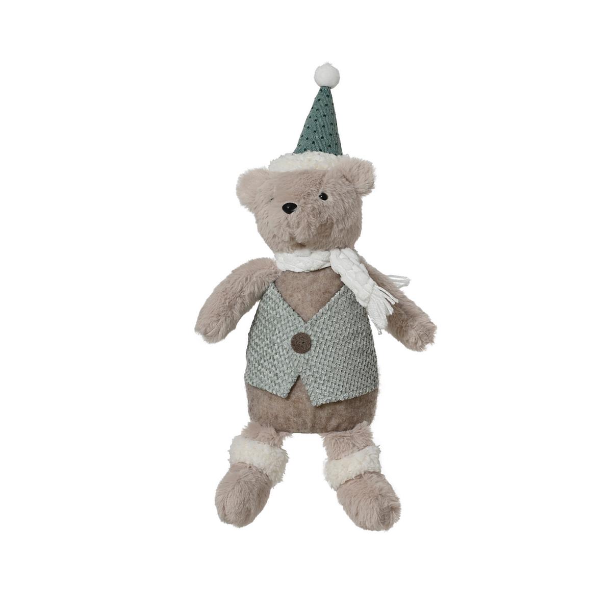 Plush Mr Bear in Waistcoat Christmas Decoration
