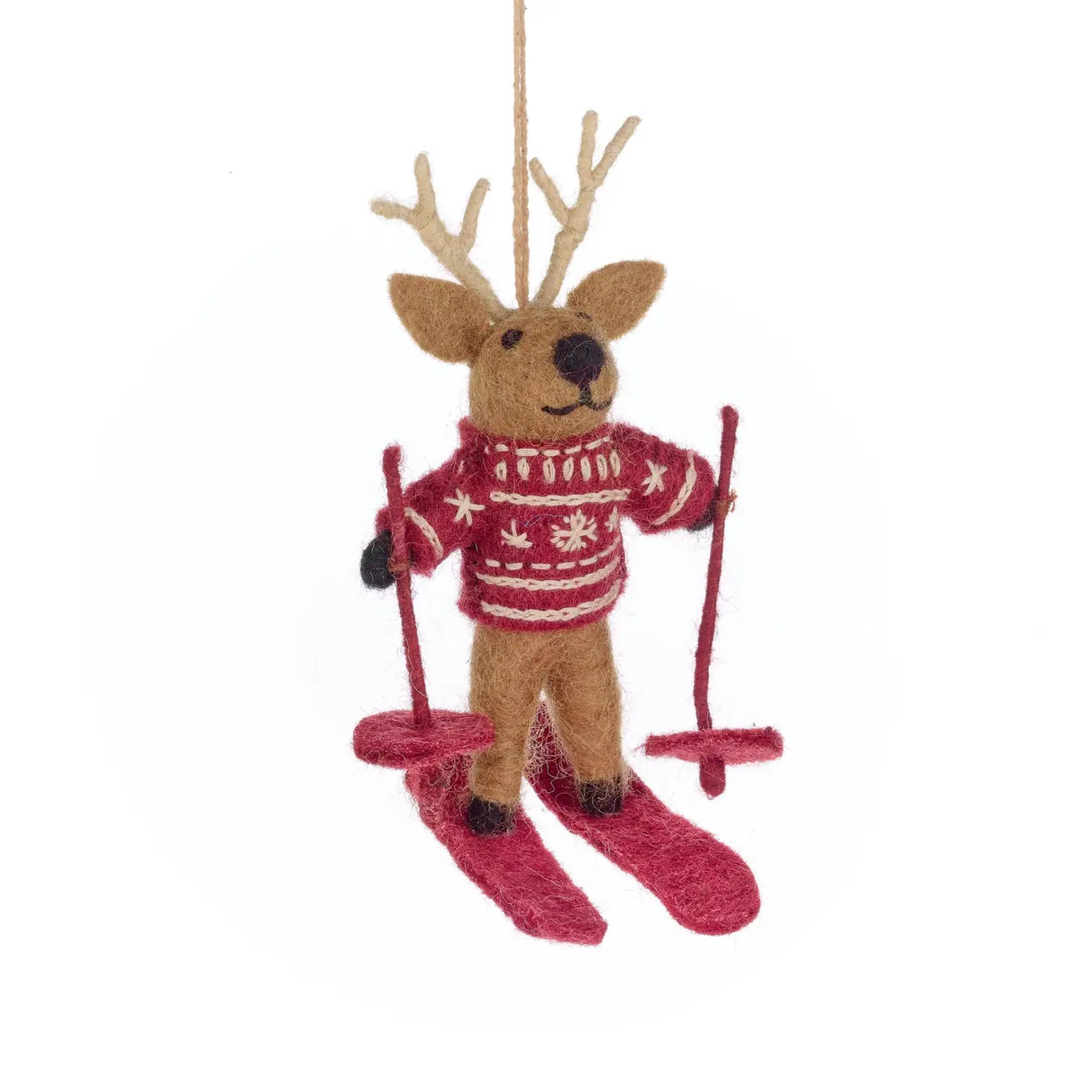 Skiing Reindeer Tree Hanging Decoration