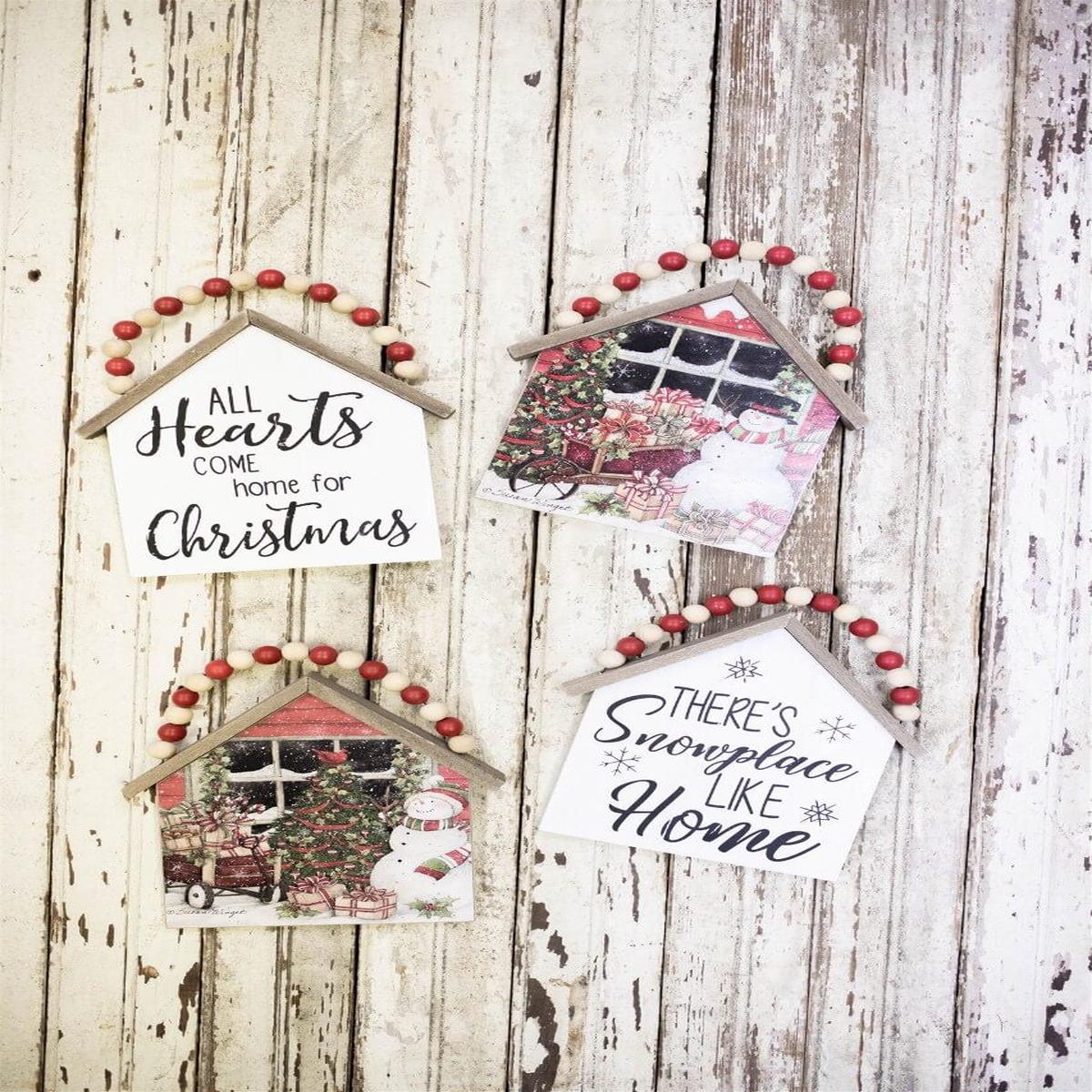 Snowman Wall Hanging Ornament 7.5 Inch Rustic Christmas Decor
