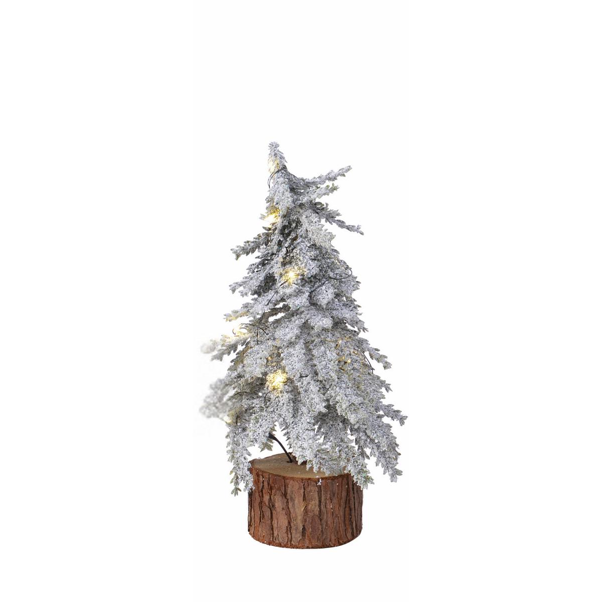 White Frosted Wooden Base Christmas Tree Lrg