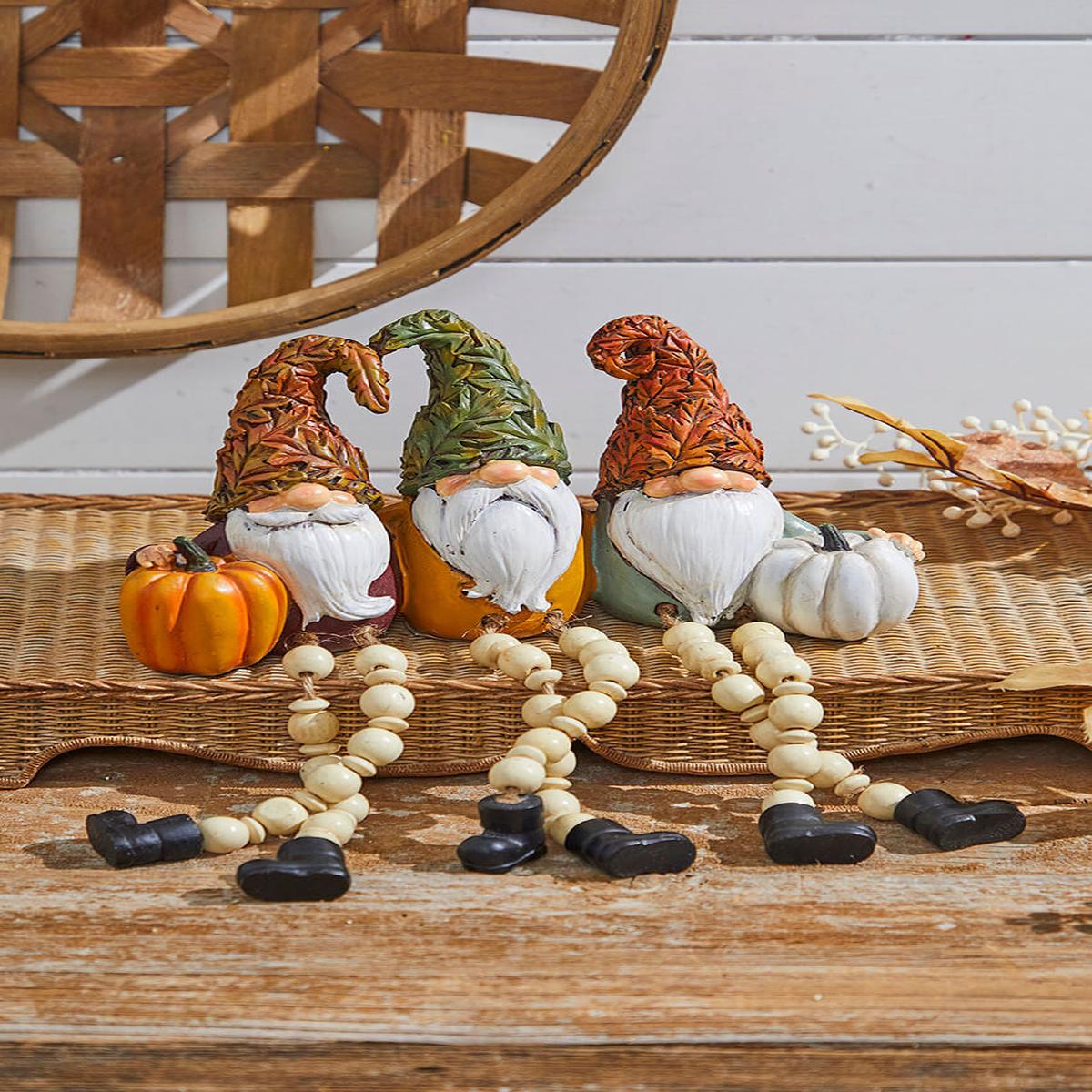 10 Inch Resin Harvest Gnomes Shelf Sitter