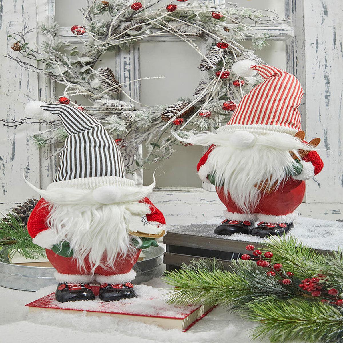 13 Inch Resin Santa Gnome Figurine Festive Christmas Decorative Accent Piece