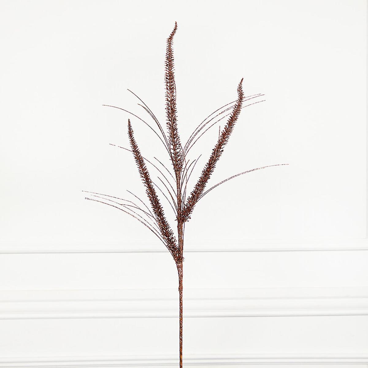 34 Inch Glitter Mica Triple Spike Grass Spray - Copper