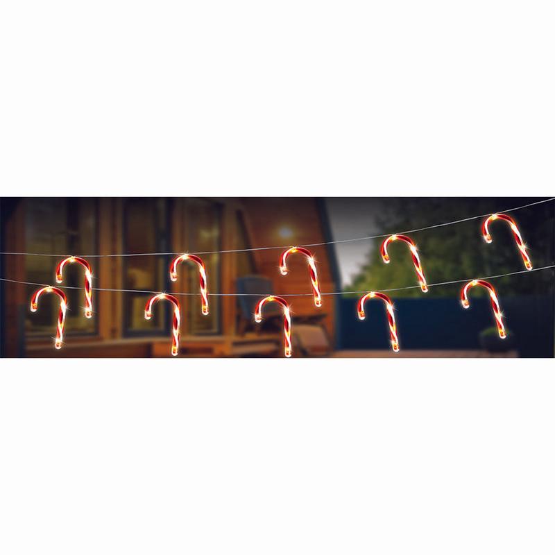 Christmas Candy Cane Solar LED String Lights 4.5m
