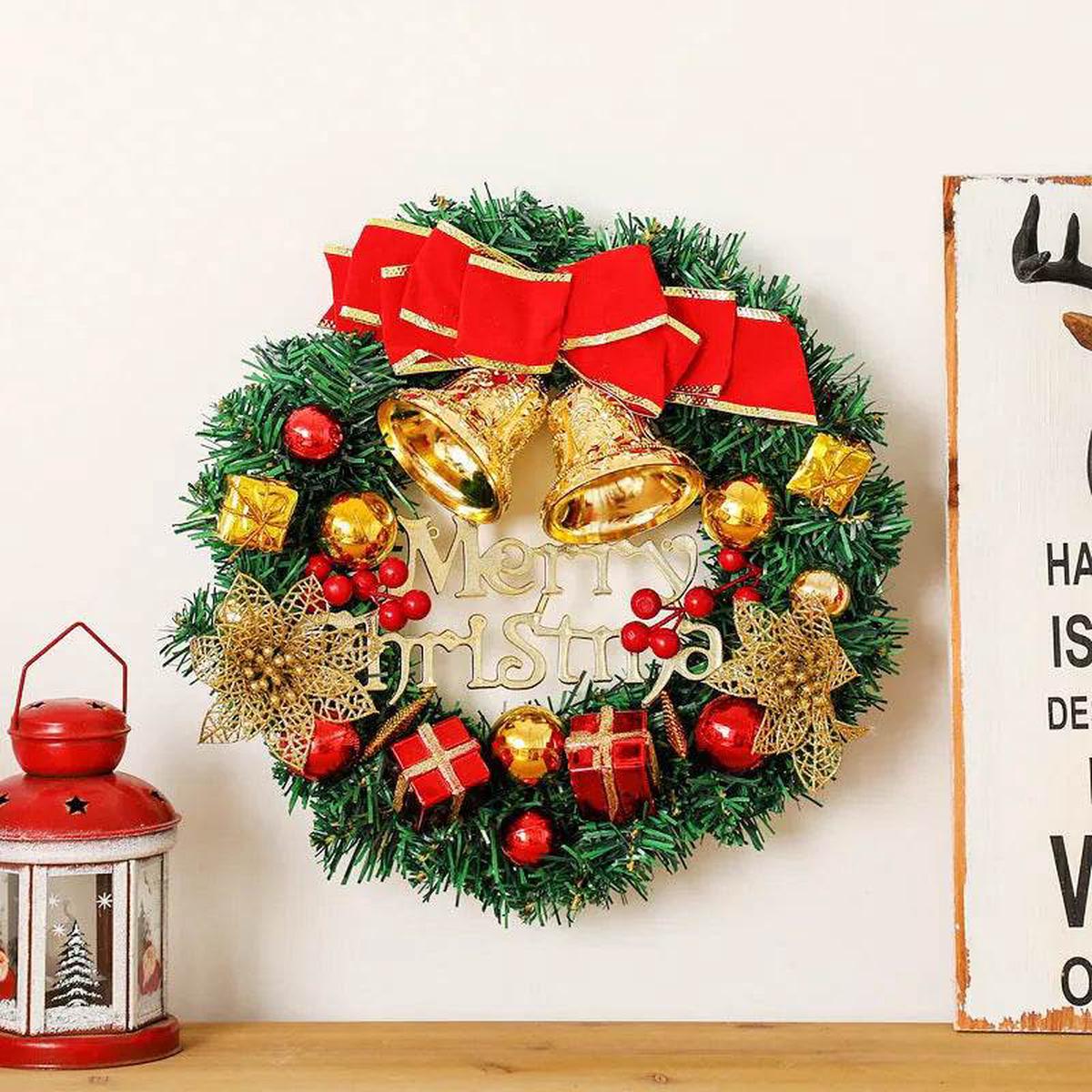 Creative Christmas Door Wreath Christmas Decoration Artificial Garland Wreaths For Car Home Window Wall Decoration