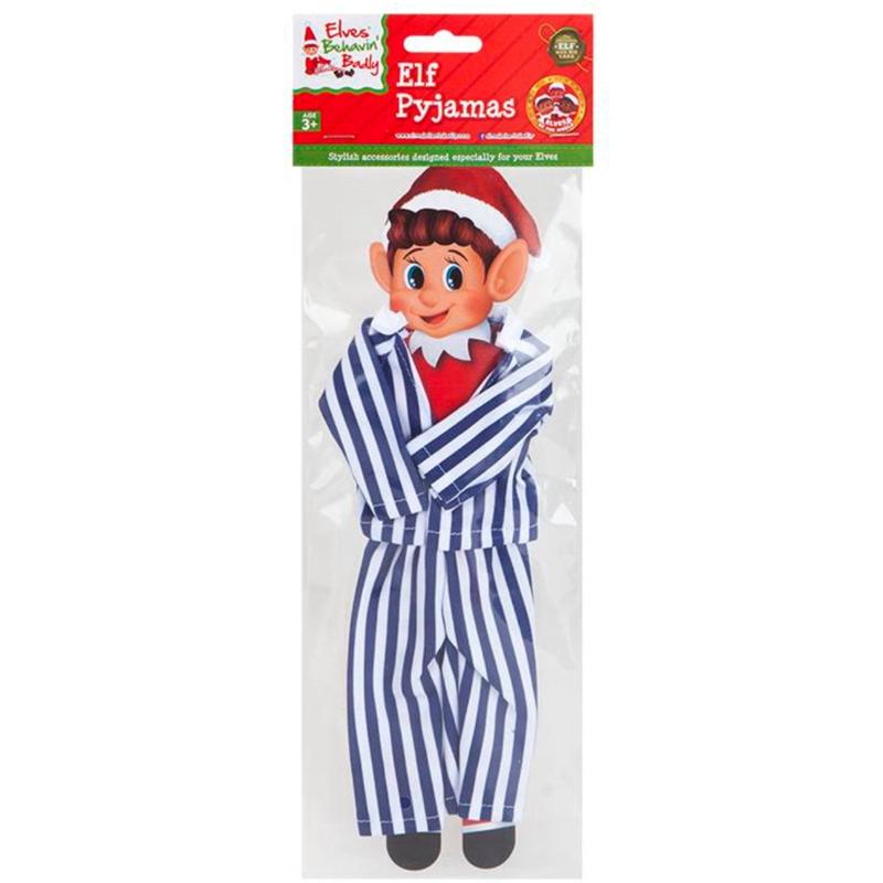 Elves Behavin Badley Blue Elf Striped Pyjamas 2 Asst